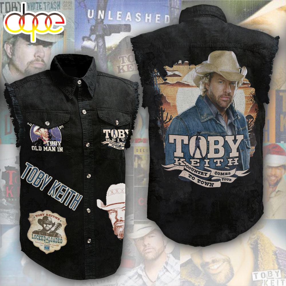 Toby Keith 3D Sleeveless Denim Shirt For Men And Women