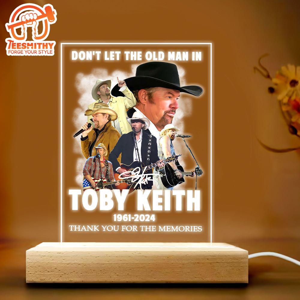 Toby Keith Led Light with Wooden Base