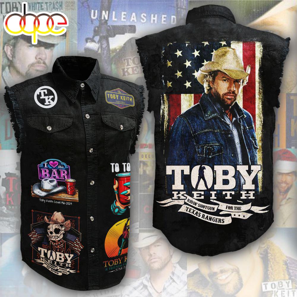 Toby Keith Tour Music Sleeveless Denim Shirt