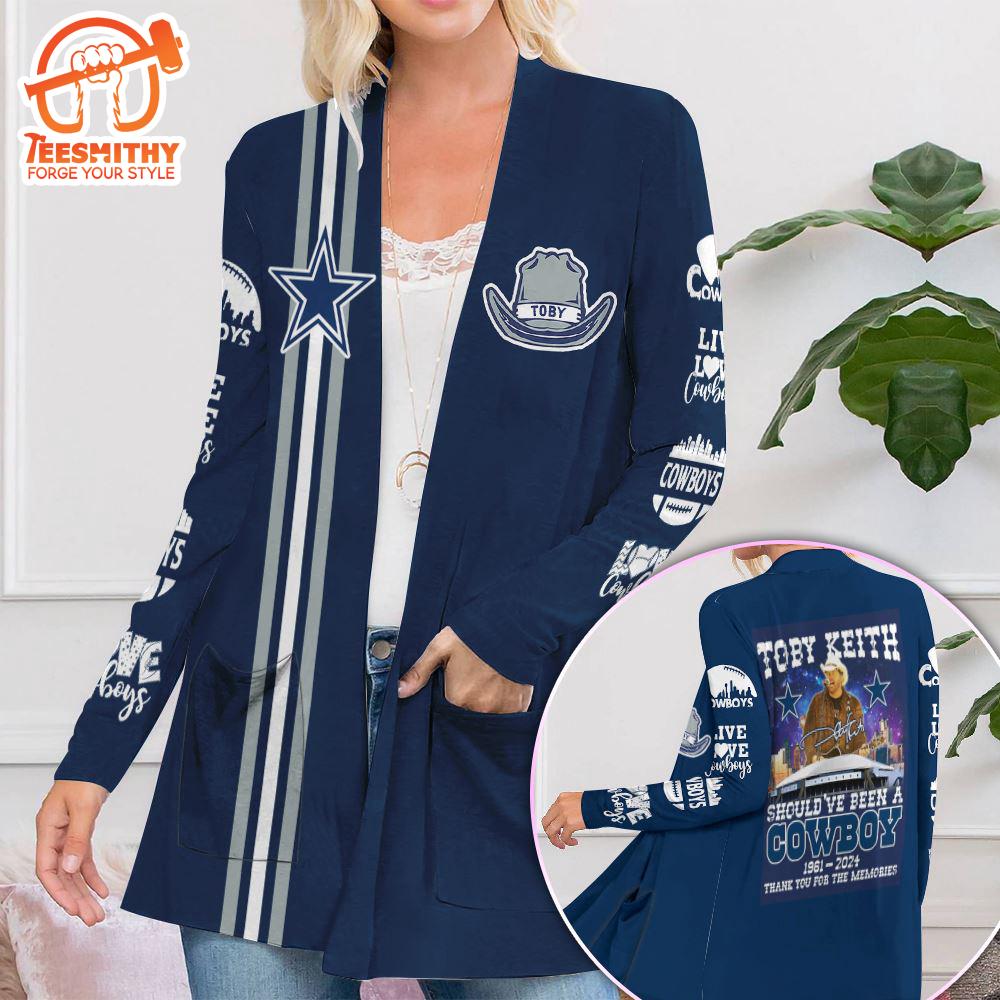 Toby Keith x Dallas Cowboys Women’s Patch Pocket Cardigan Gift Christmas