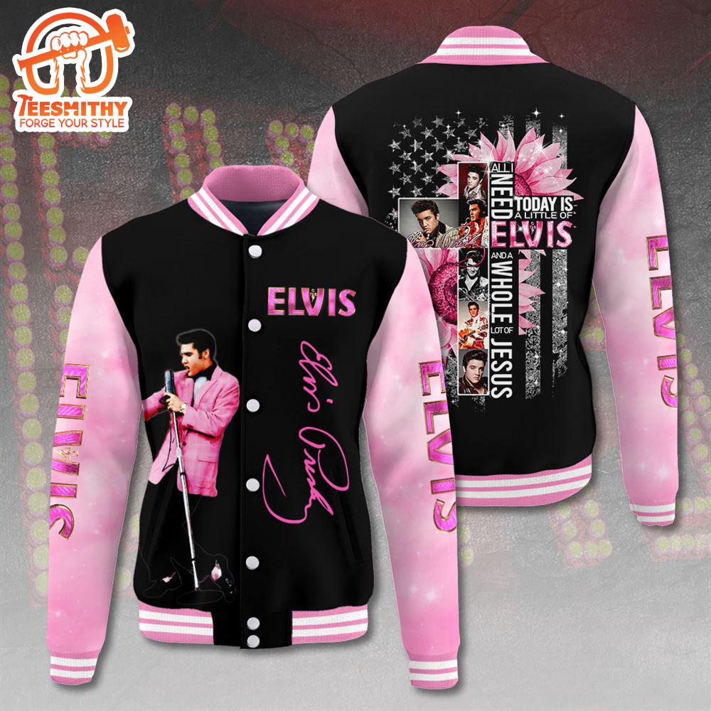 Today Is A Little Of Elvis Presley Signatures Black Baseball Jacket, Sport Jacket