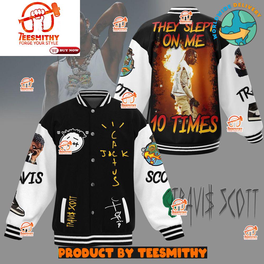 Travis Scott They Slept On Me 10 Times Baseball Jacket