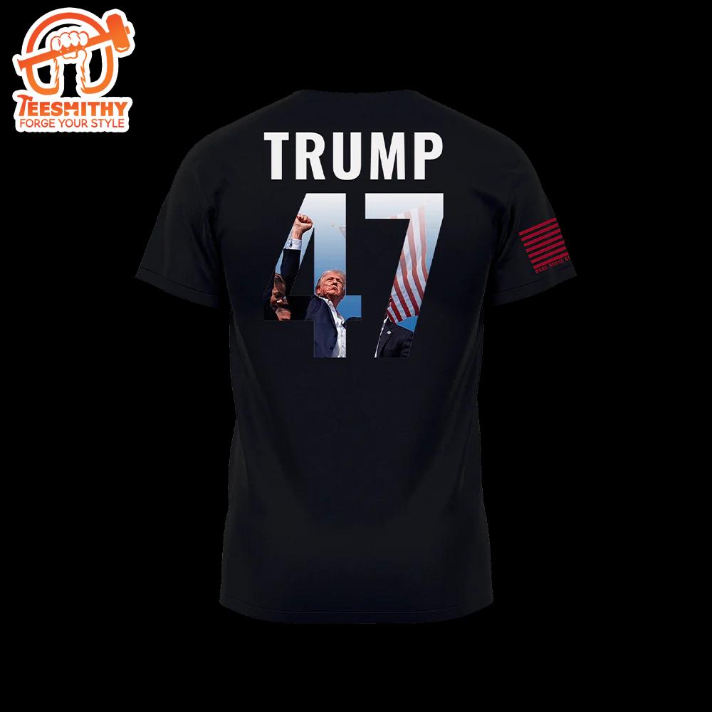 Trump 47 Back Black T-Shirt