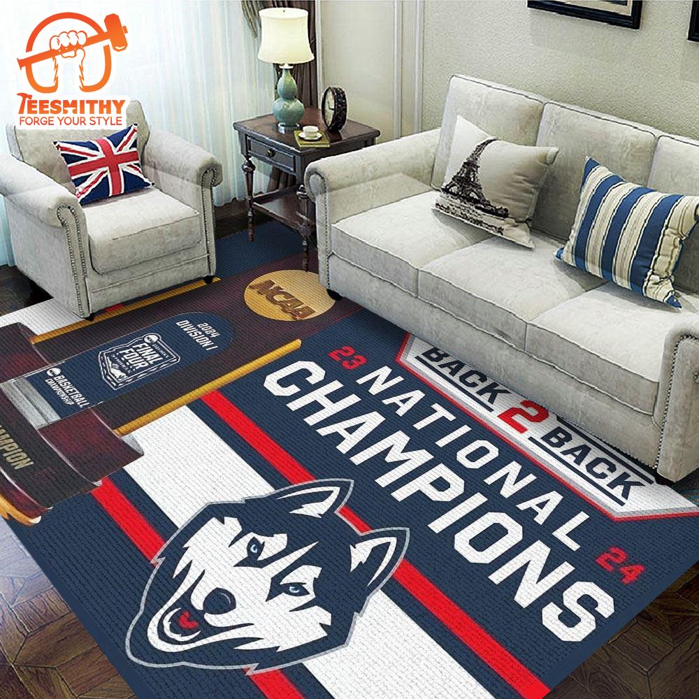 UConn Huskies Men’s Basketball Rectangular Rug Christmas For Fans