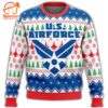 Unifinz Veteran Ugly Sweater Veteran Us Air Force Symbol Christmas Pattern Sweater  – Veteran Sweater