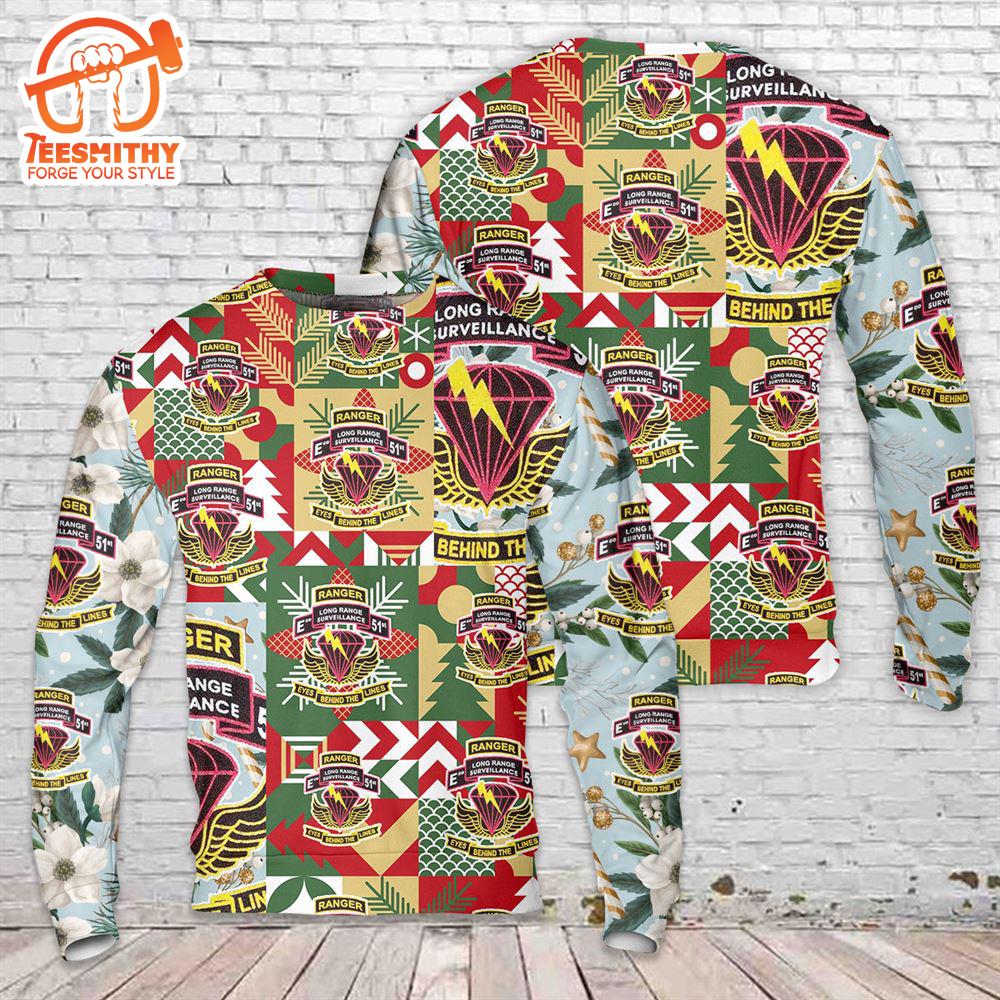 US Army 51st Infantry Regiment (Long Range Surveillance Company) Christmas Sweater  Gift Christmas