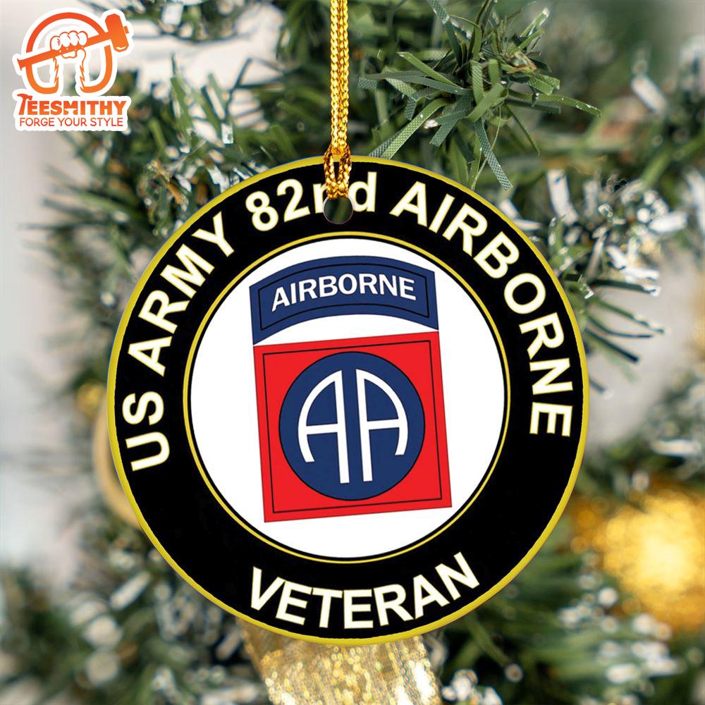 Christmas 2024  US Army 82nd Airborne Veteran Ceramic Ornament