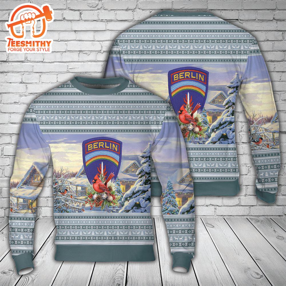 US Army Berlin Brigade Christmas AOP Sweater  Gift Christmas