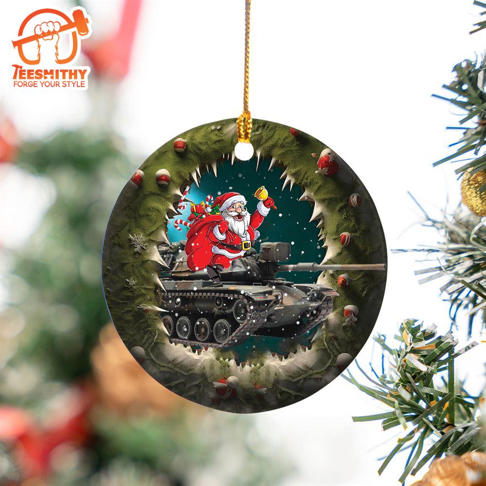 Christmas 2024  US Army M60A1 Tank Christmas Ceramic Ornament