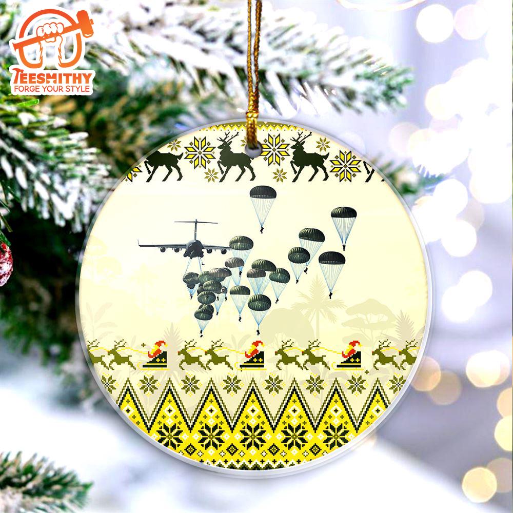 Christmas 2024  US Army Paratroopers With The 82nd Airborne Division Parachute Christmas Ornament