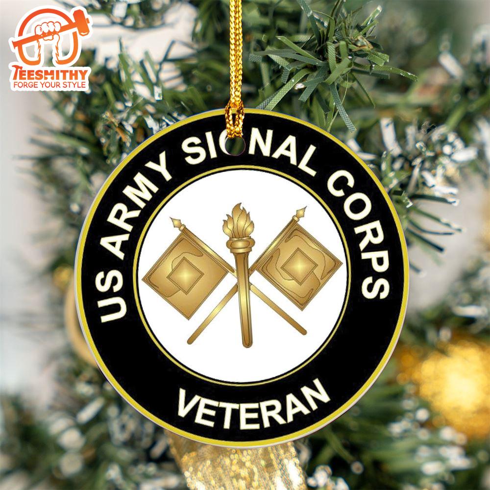 Christmas 2024  US Army Signal Corps Veteran Ceramic Ornament