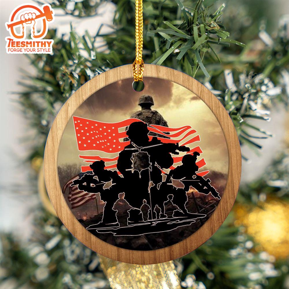 Christmas 2024  US Army Soldier Ceramic Ornament