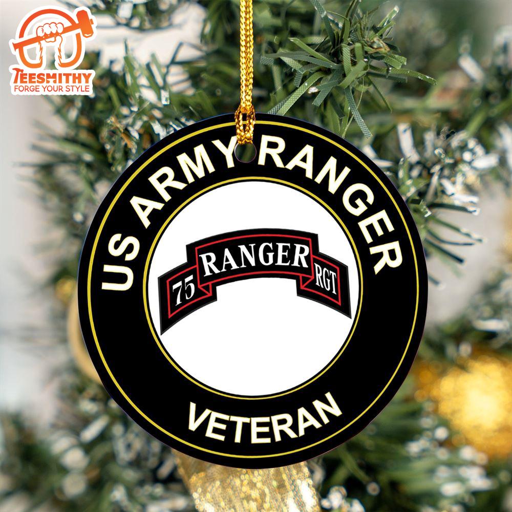 Christmas 2024  US Army Veteran Airborne Rangers Ceramic Ornament