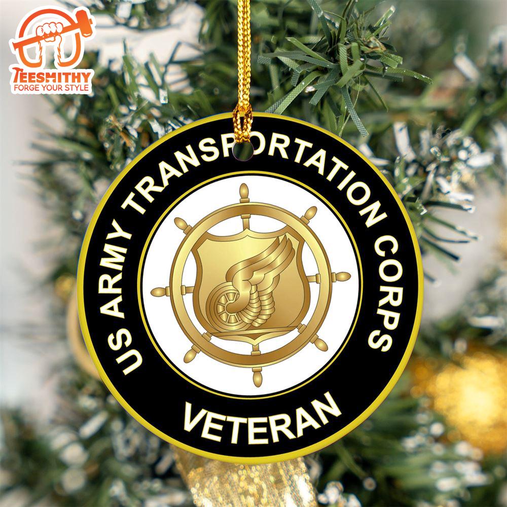 Christmas 2024  US Army Veteran Transportation Corps Veteran Ceramic Ornament