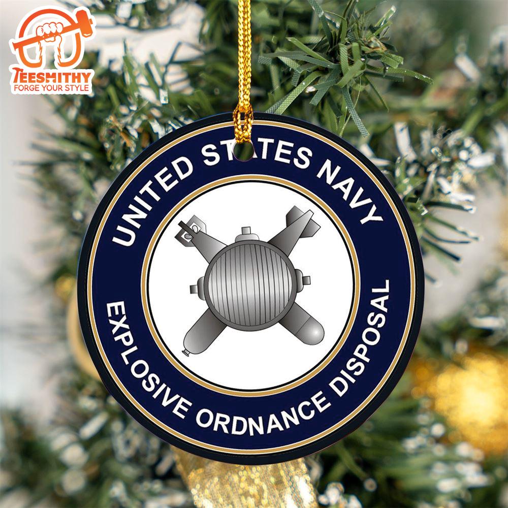 Christmas 2024  US Navy Explosive Ordnance Disposal EOD Ceramic Ornament