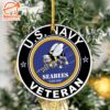 Christmas 2024  US Navy Seabees Veteran Ceramic Ornament