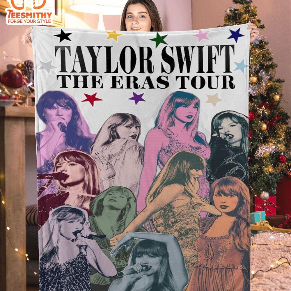 Vintage Taylor Swift The Eras Tour Blanket , Christmas Blanket