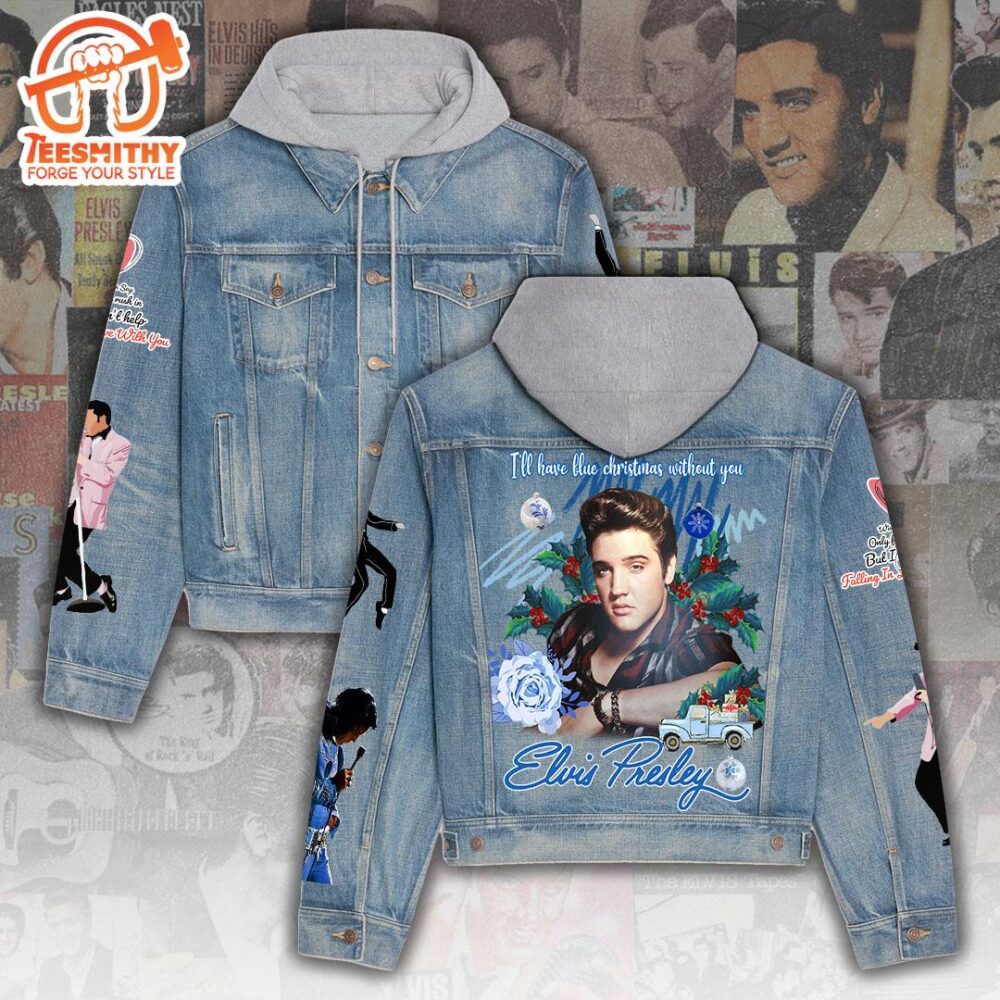 Warning I Am A Big Fan Of Elvis Presley Denim Hood Jacket For Fans