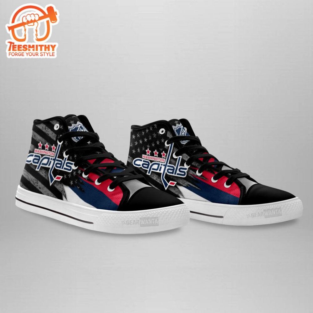 Washington Capitals High Top Shoes Custom American Flag Sneakers