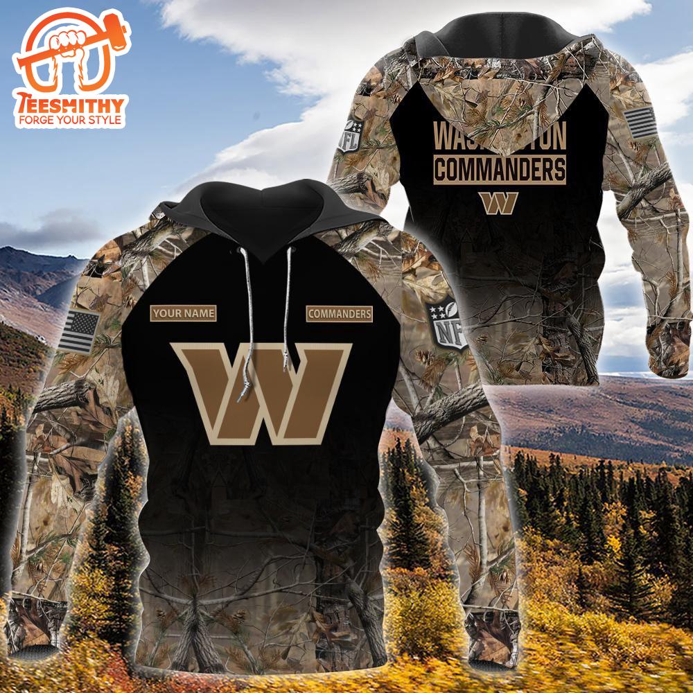 Washington Commanders Personalized Your Name Hunting Camo Hoodie  Gift Christmas