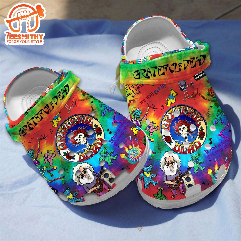 Water-resistant Grateful Dead Band Colorful Tie Dye Pattern Clogs