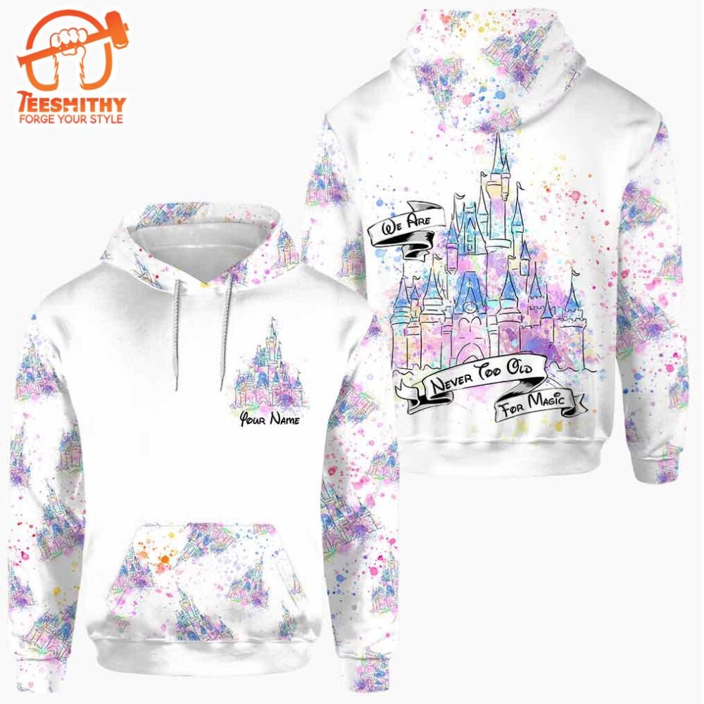 We Are Never Too Old For Magic Castle - Personalized Mickey Mouse Hoodie And Leggings