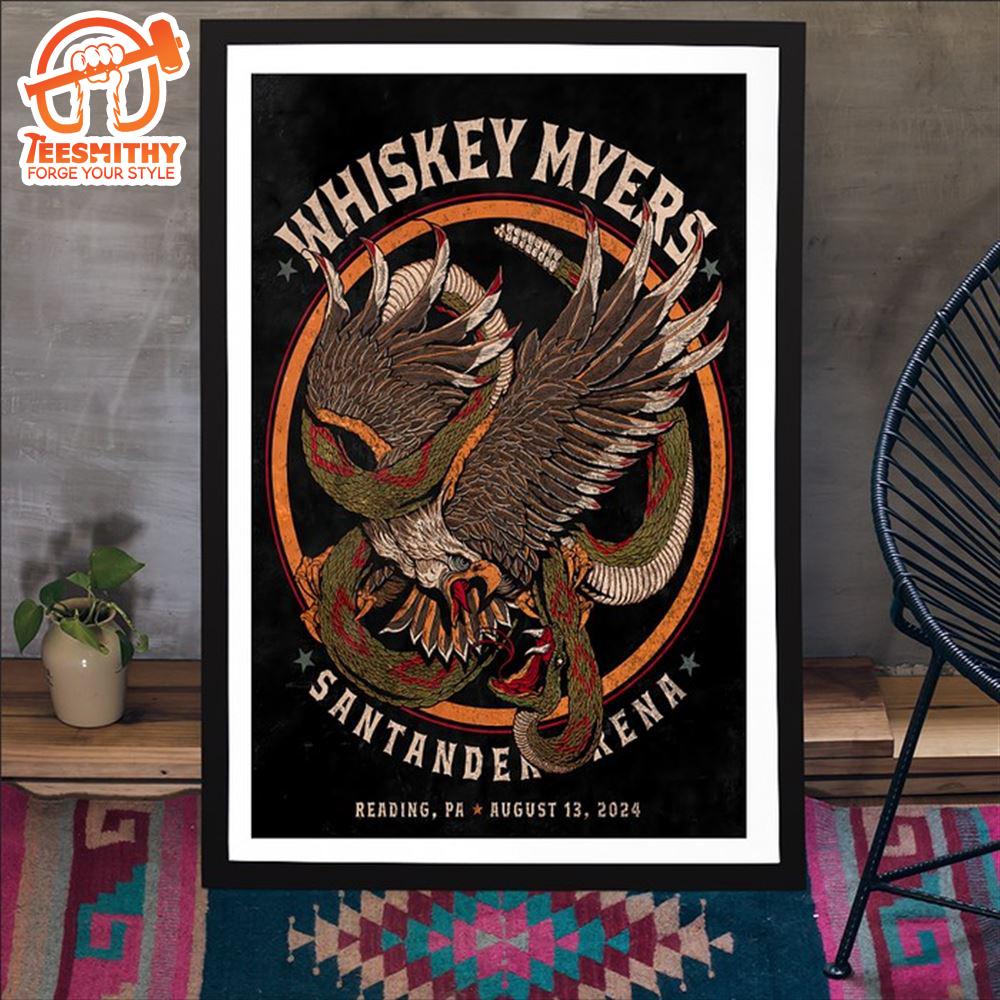 Whiskey Myers In Reading, PA On August 13, 2024 Tour Poster Canvas