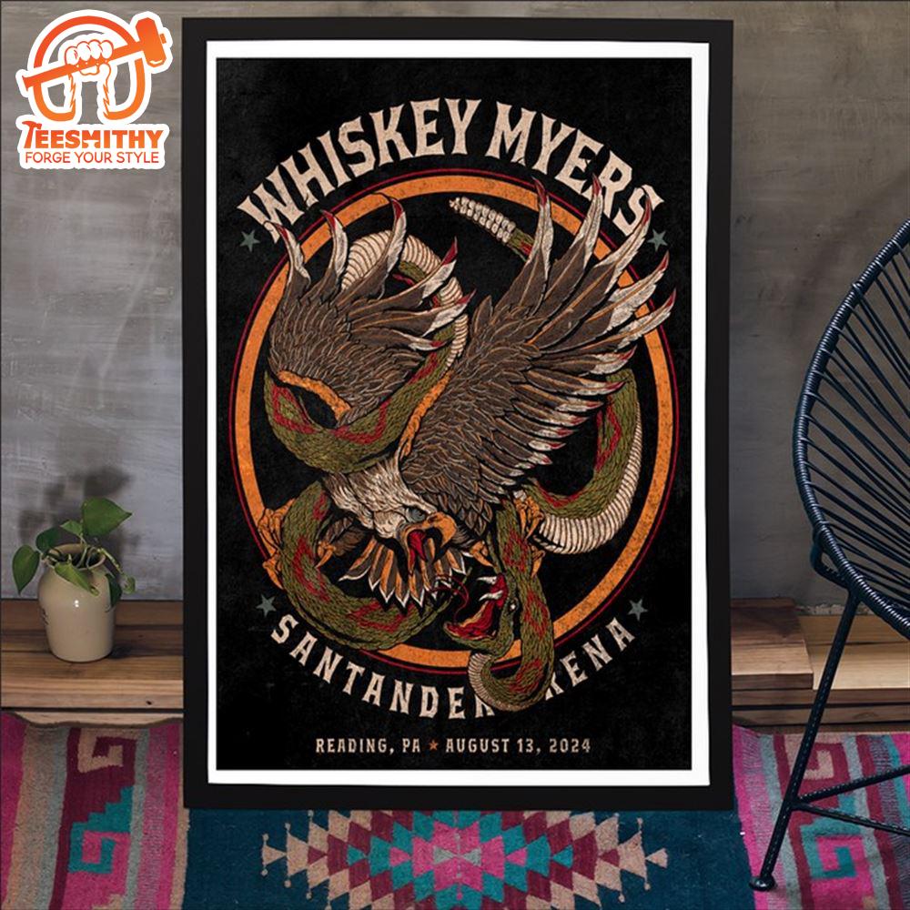 Whiskey Myers Reading PA 8 13 24 Event Poster Limited Canvas