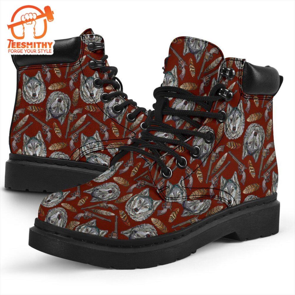 Wolf Boots Animal Custom Shoes Funny For Wolf Lover