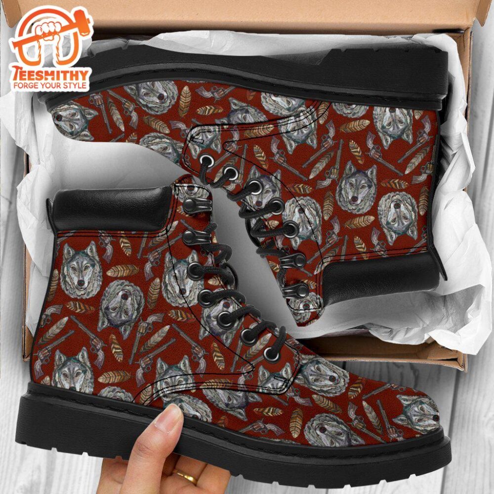 Wolf Boots Animal Custom Shoes Funny For Wolf Lover