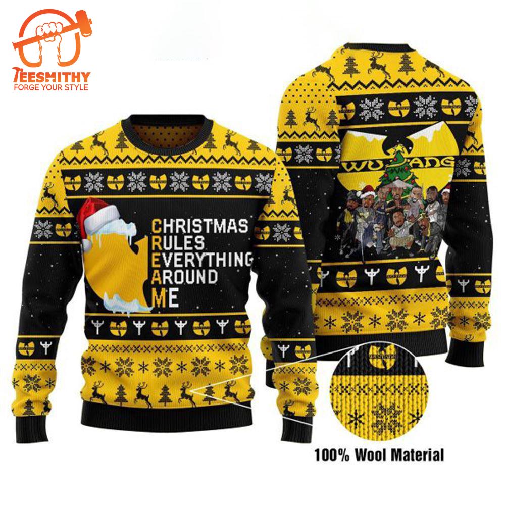 Wu Tang Clan Christmas Rules Everything Around Me Winter Holiday Season Greeting Ugly Sweater