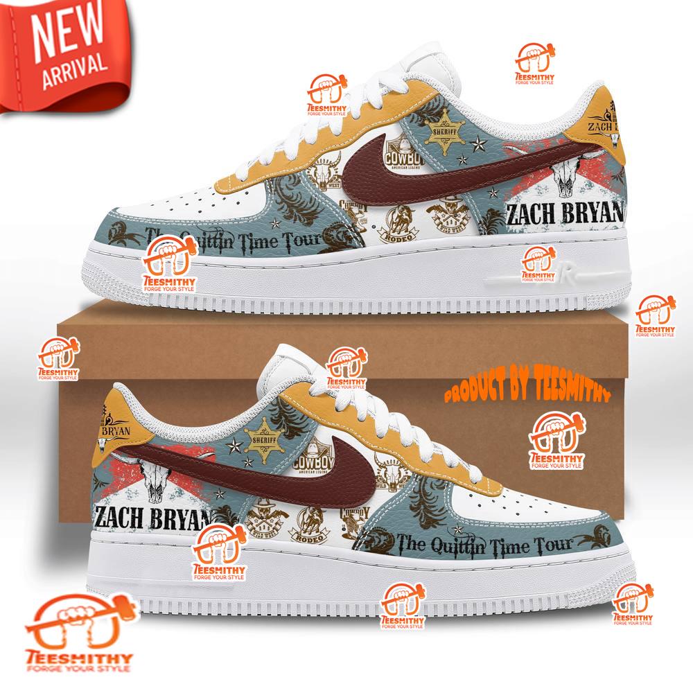 Zach Bryan The Quittin Time Tour Cowboy Limited Edition Nike Air Force 1 Shoes